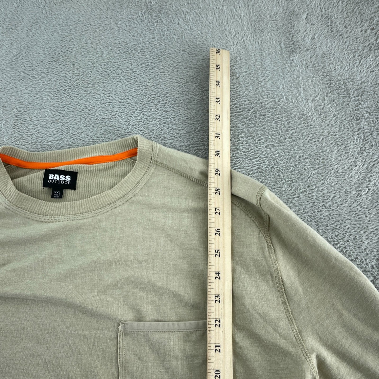 Bass Outdoor Mens XXL Long-Sleeve Utili-Tee Shirt Trench Coat Beige NWT 5841 gallery