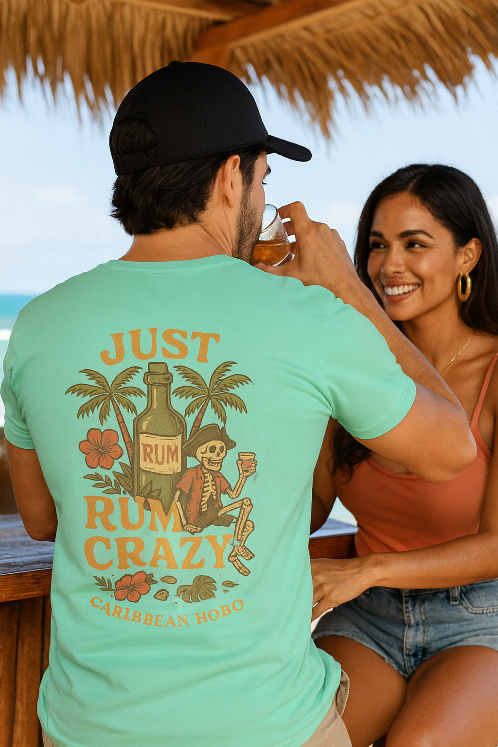 Caribbean Hobo just rum crazy T-shirt key west island Florida Rum Havana relax
