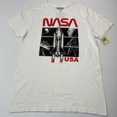 NASA Space Shuttle Astronaut USA Graphic T Shirt Men’s M Medium White
