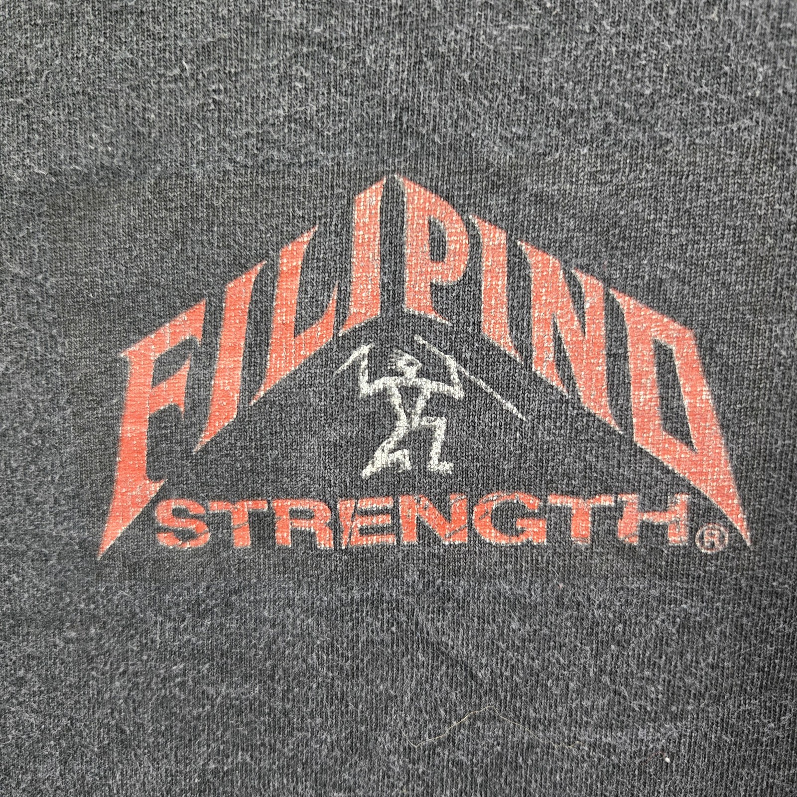 VINTAGE Filipino Strength Men Shirt L Black 90s USA Made Warrior Sabong gallery