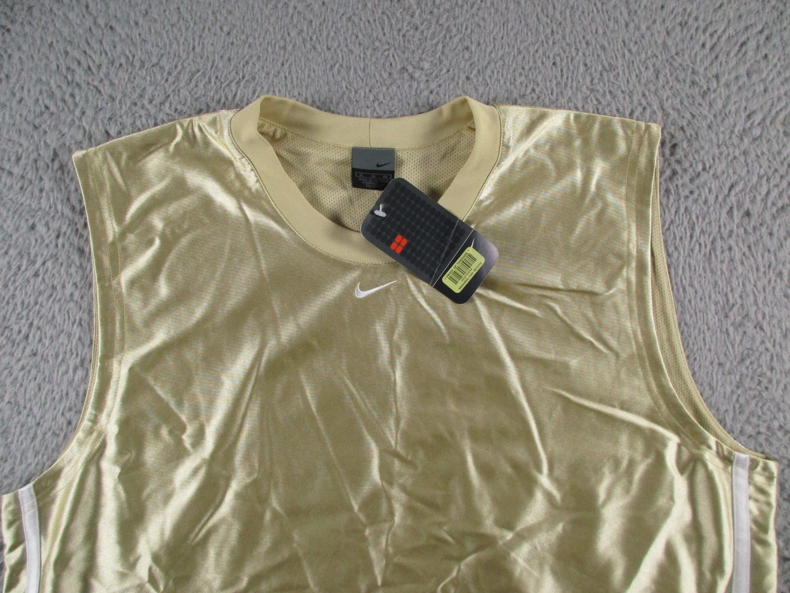 Nike Shirt Mens XL Gold Dazzle Shiny Silky Vintage Y2K Deadstock Basketball gallery
