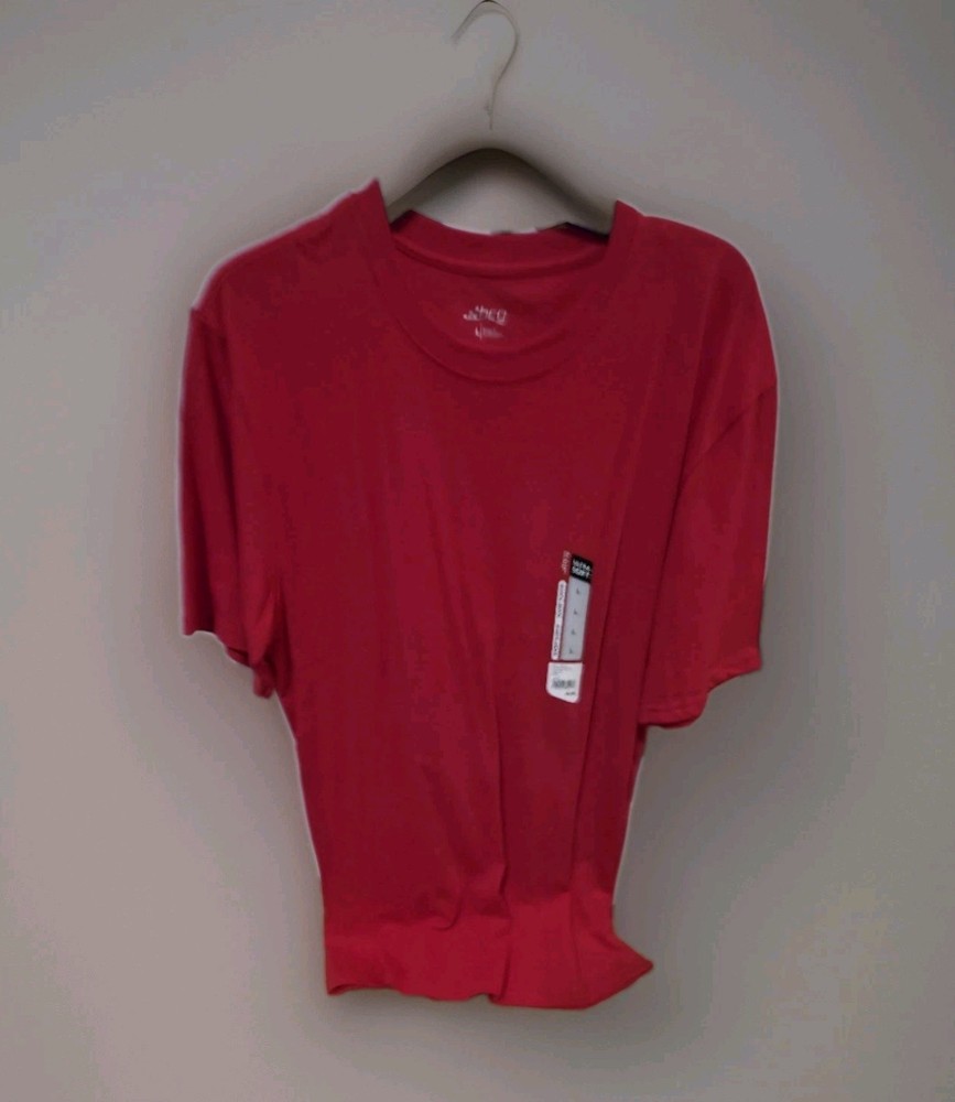 BCG Ultra Soft Cotton Crew Neck Short Sleeve T-Shirt Red Men’s Size L