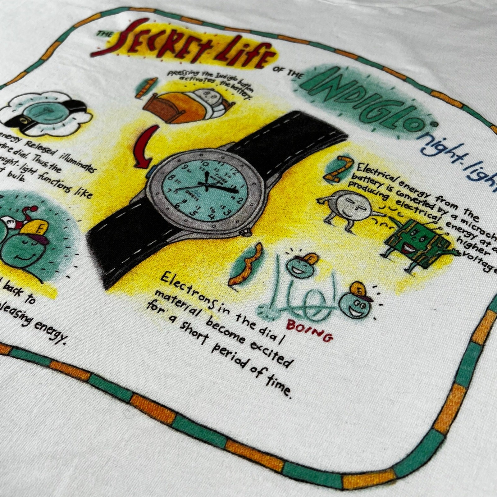 Timex Indiglo Watch Vintage Promo T-shirt Hanes tag size XL single stitch gallery
