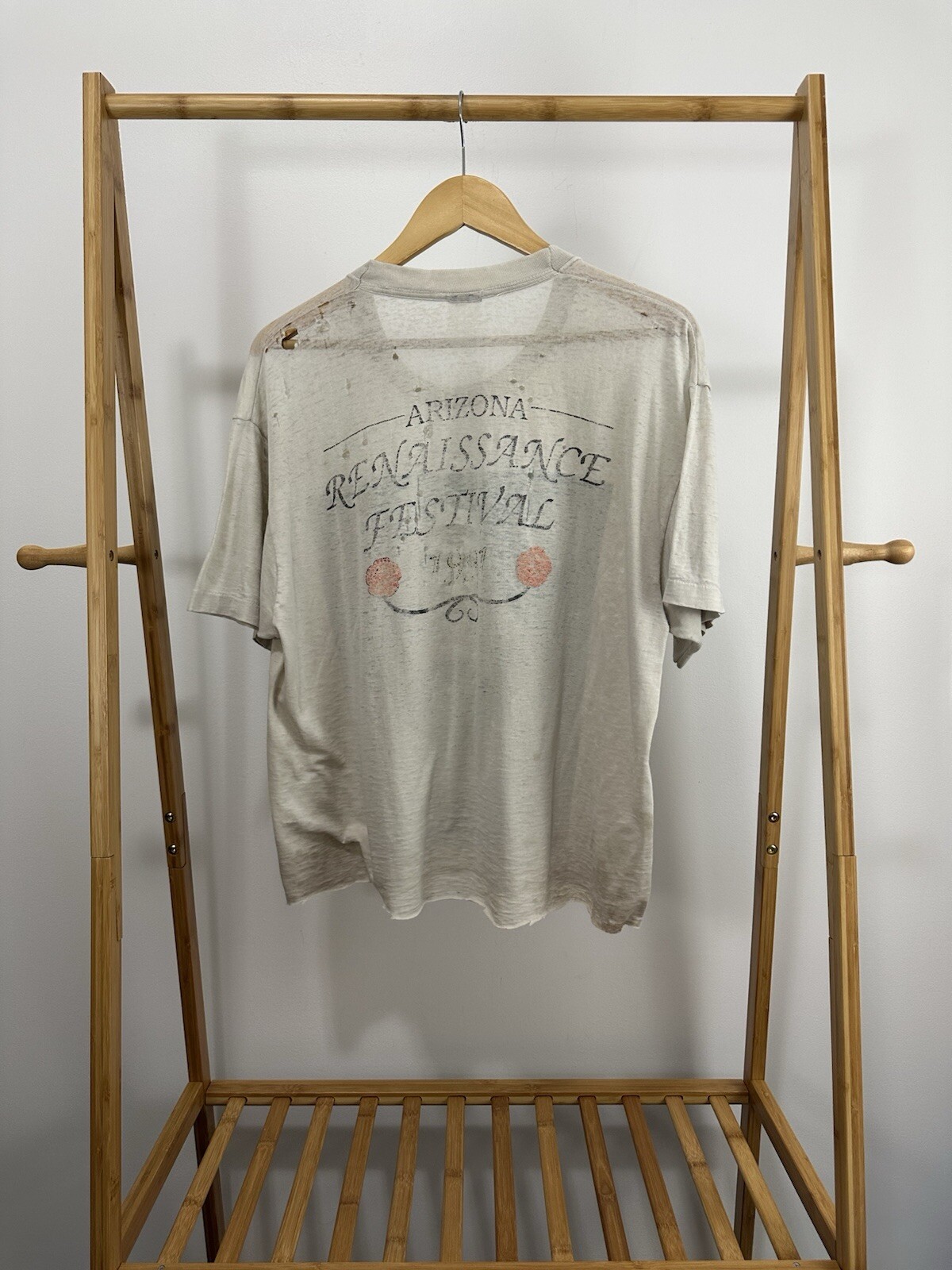 VTG Wizard Gandalf Renaissance Festival Paper Thin Burnout Worn Boxy T-Shirt XL gallery