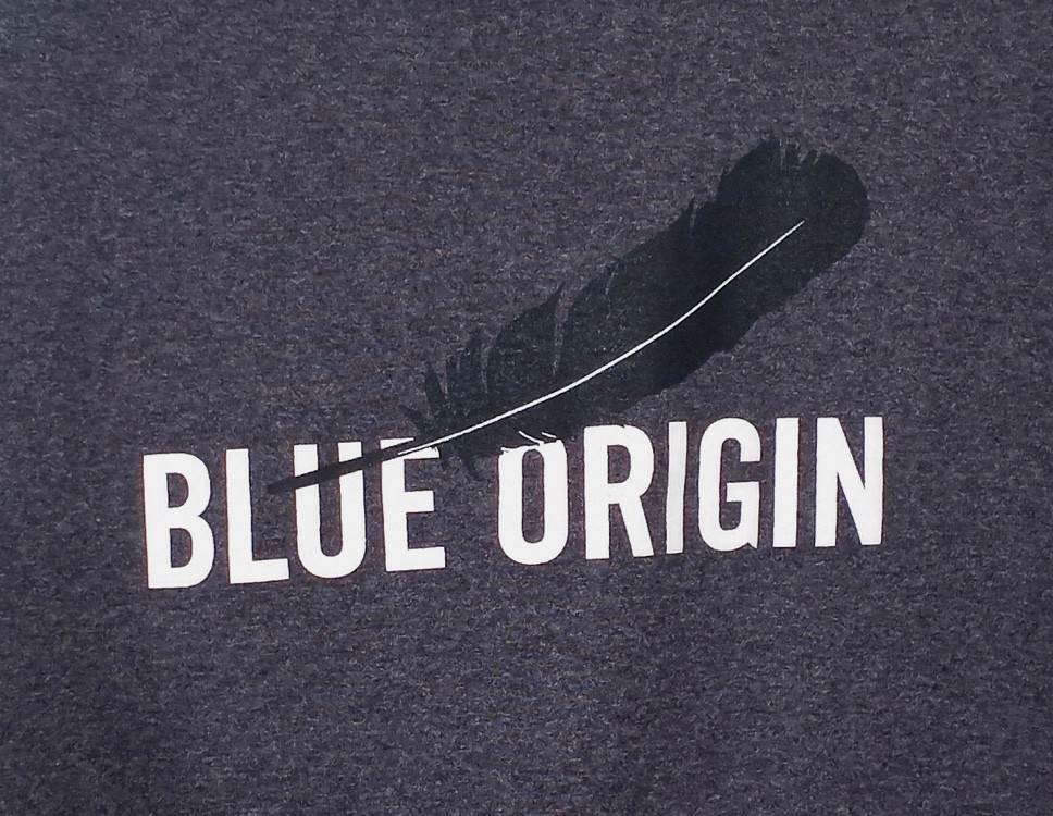 Blue Origin Men's Feather Logo T shirt Heavy Duty Tee Charcoal Gray Size L NEW gallery