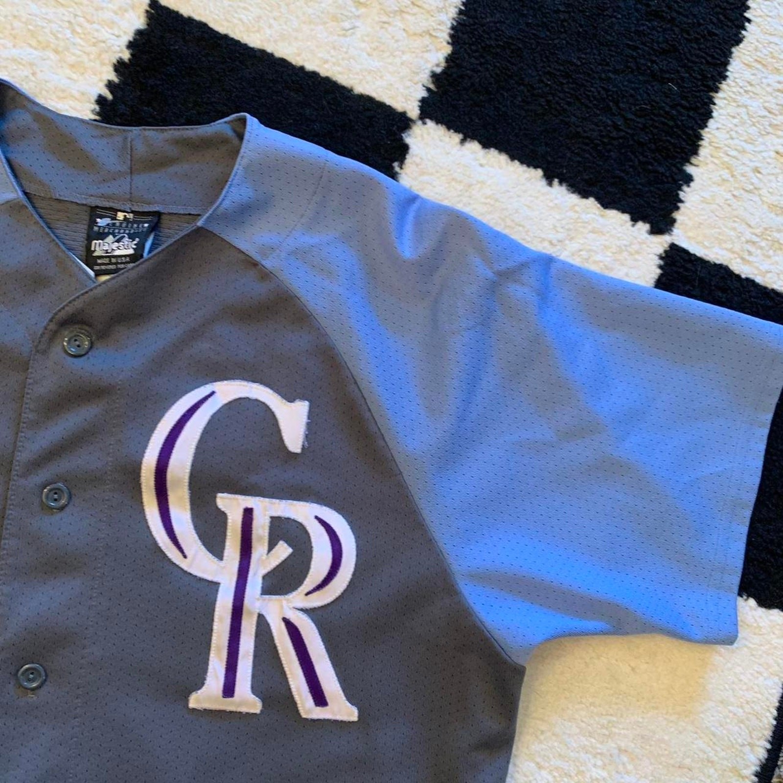 Vintage 90s Majestic Colorado Rockies Baseball Jersey Mens L