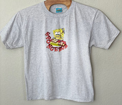 SPONGE BOB SQUARE PANTS Single Stitch T Shirt 2001 Made In USA Men’s M Gray