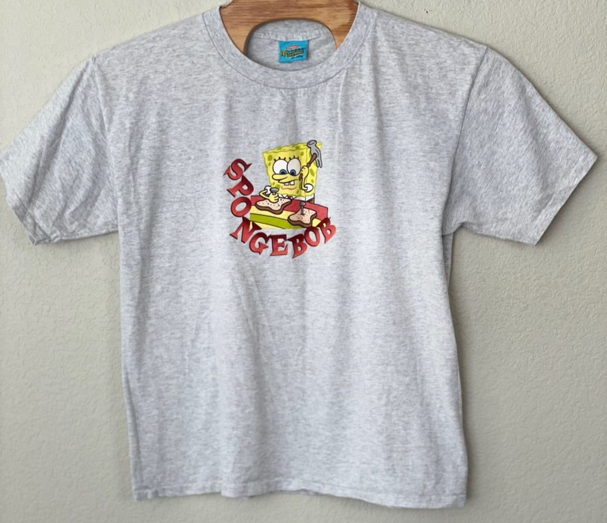 SPONGE BOB SQUARE PANTS Single Stitch T Shirt 2001 Made In USA Men’s M Gray gallery