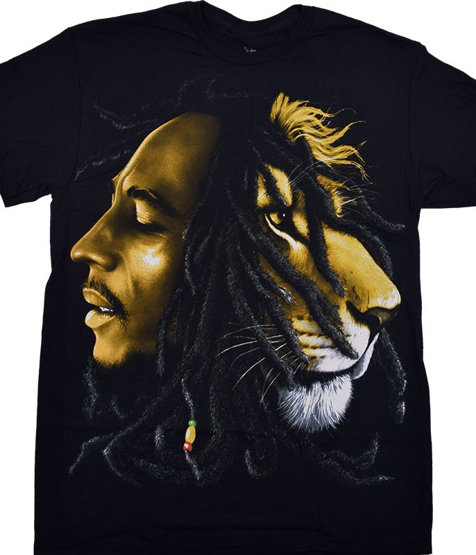 [Limited Edition] Vintage Bob Marley Profiles Black T-Shirt Liquid Blue gallery