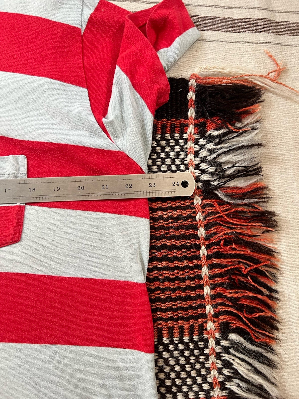 LVC T-Shirt XL 50s Casuals Levi's Vintage Clothing Wide Stripe Red Grey Biker gallery