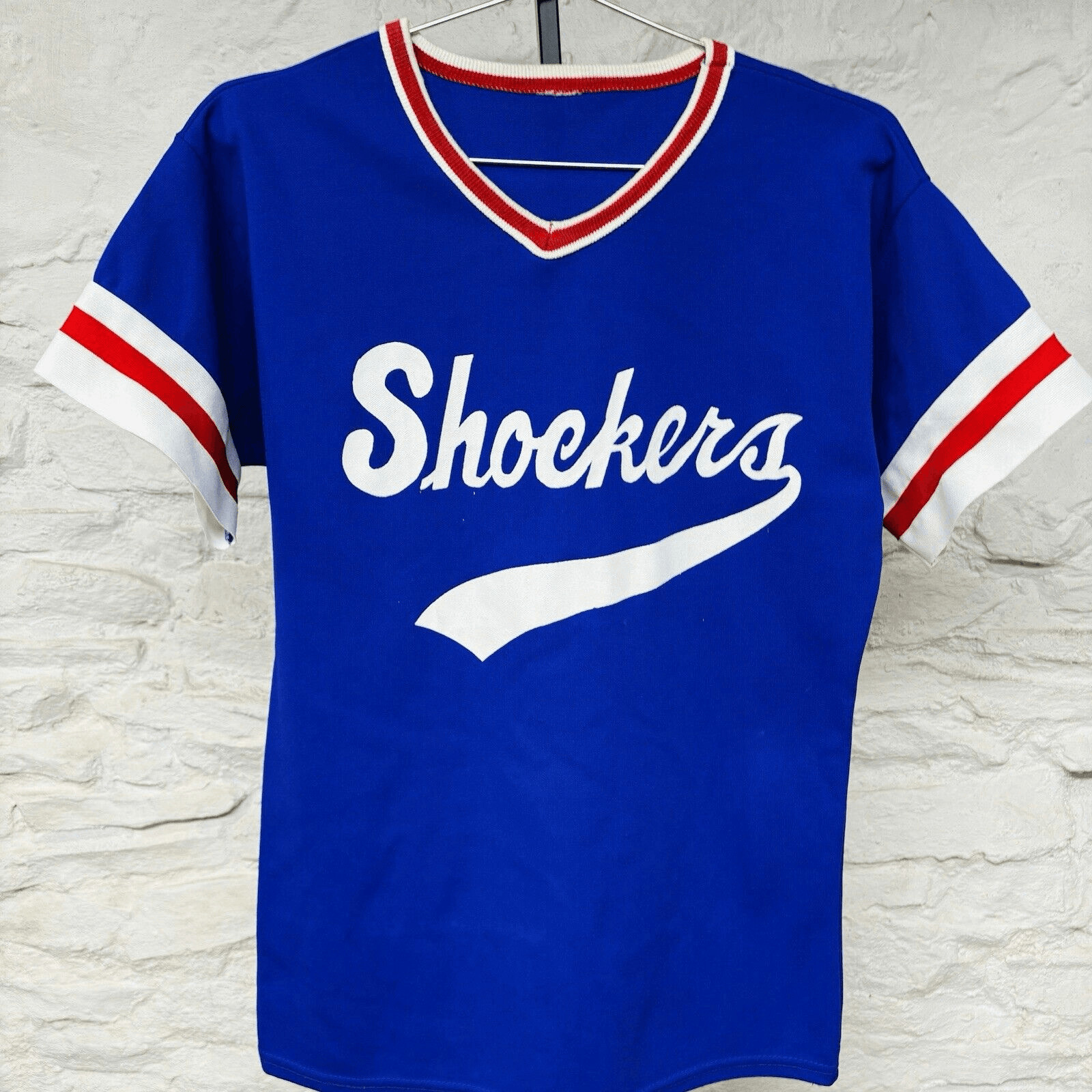 Shockers Baseball Jersey Blue White Softball Rockabilly Retro Vintage 70s 80s