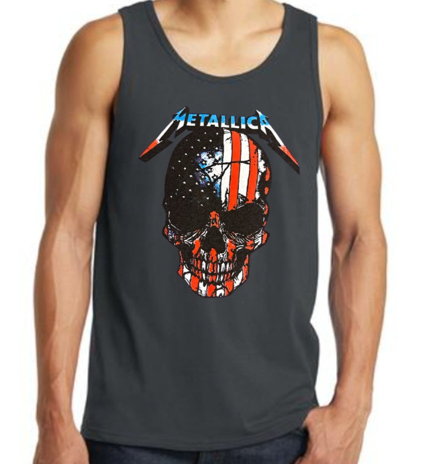 METALLICA AMERICAN SKULL Heavy Metal Band Black Tank Top gallery
