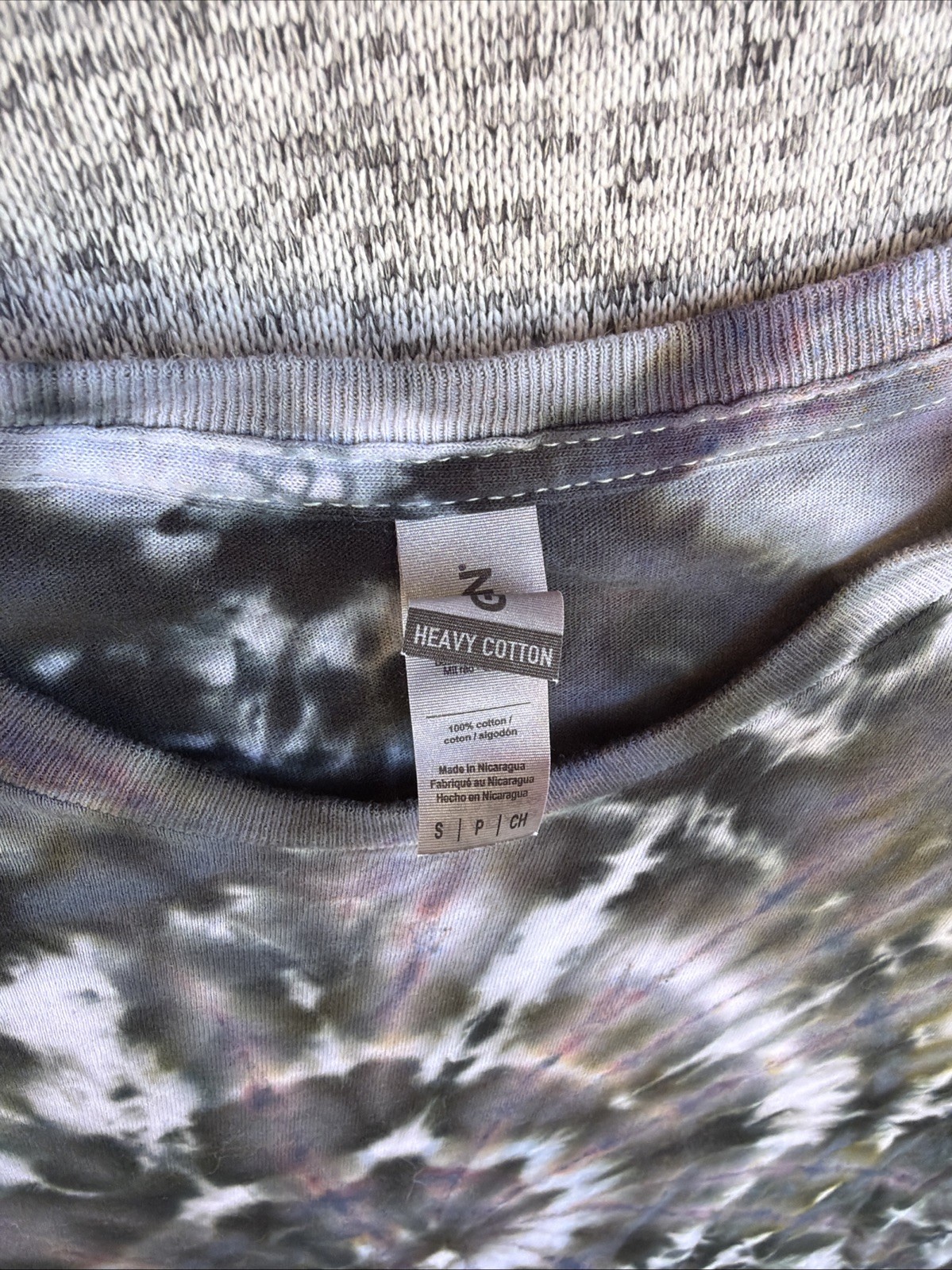 NEW Gilden Men’s Black Gray White Spiral Ice Tie Dye Short Sleeve Shirt SMALL gallery