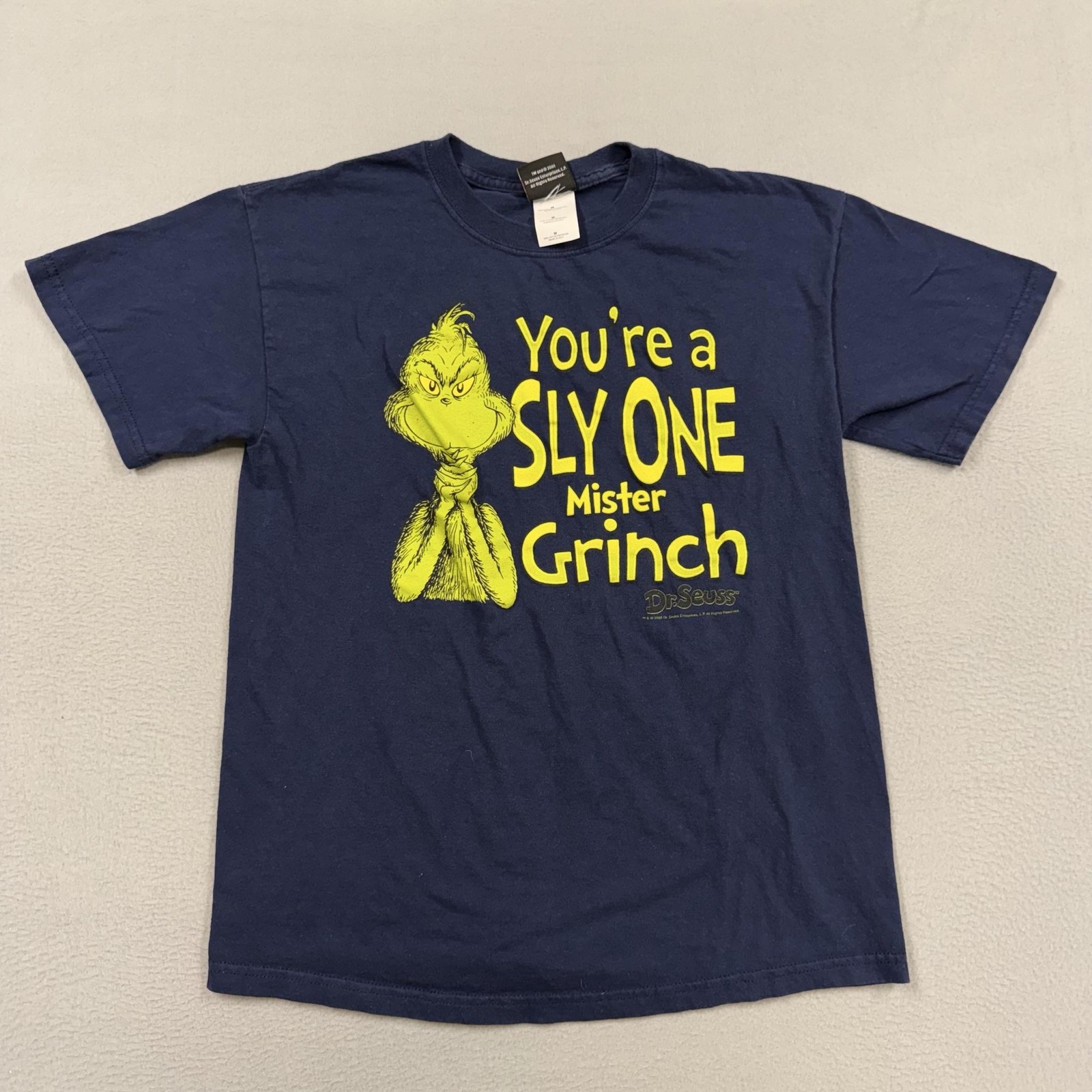 Dr. Seuss Grinch Shirt Mens Medium Blue You’re A Sly One Christmas Graphic Tee