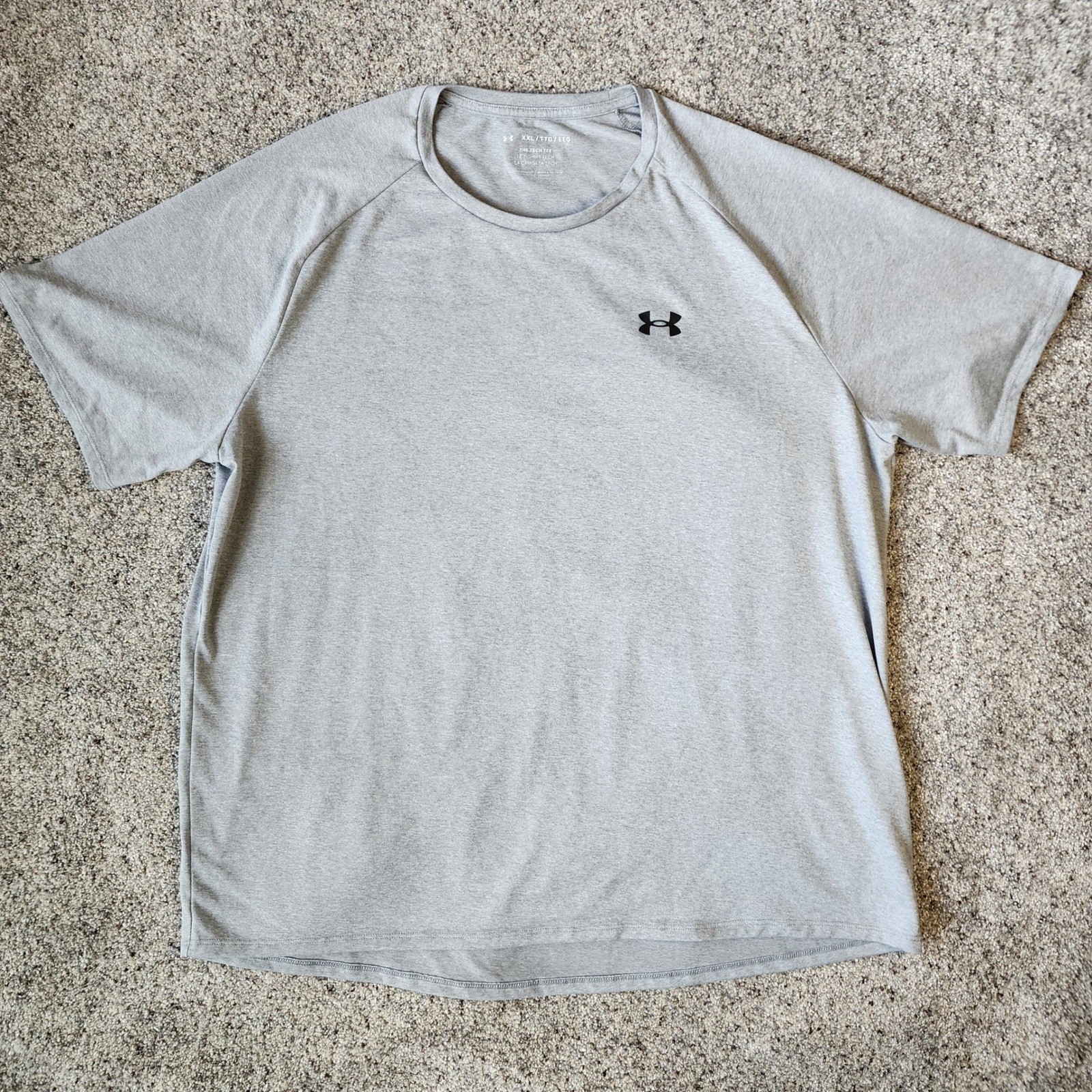Under Armour T Shirt Mens XXL Gray Tech Tee Short Sleeve Gym Workout 1326413 EUC gallery