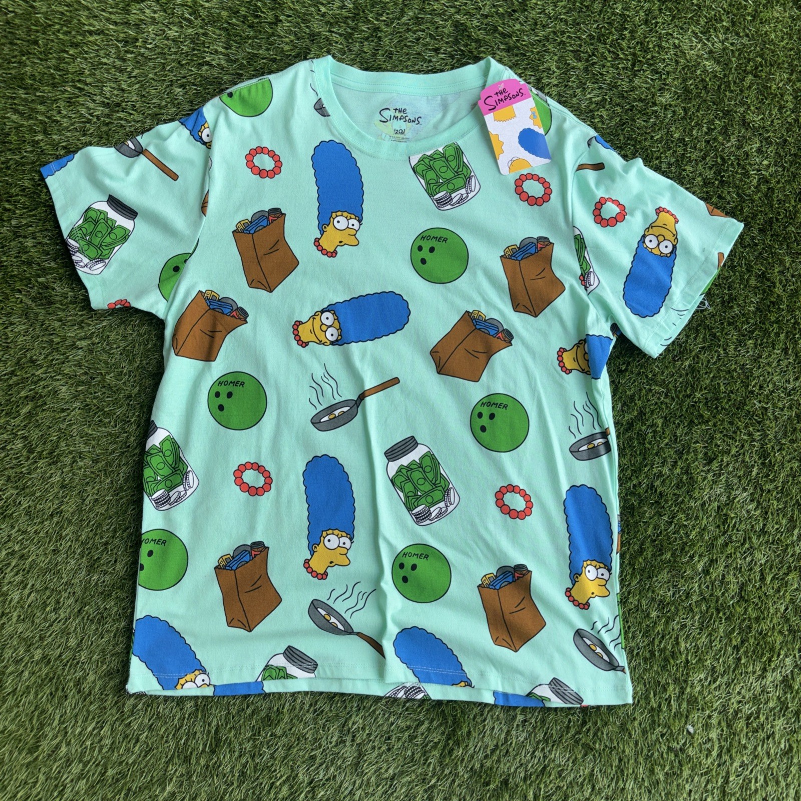 THE SIMPSONS Men’s All Over Print Tee Shirt Size Large NWT gallery