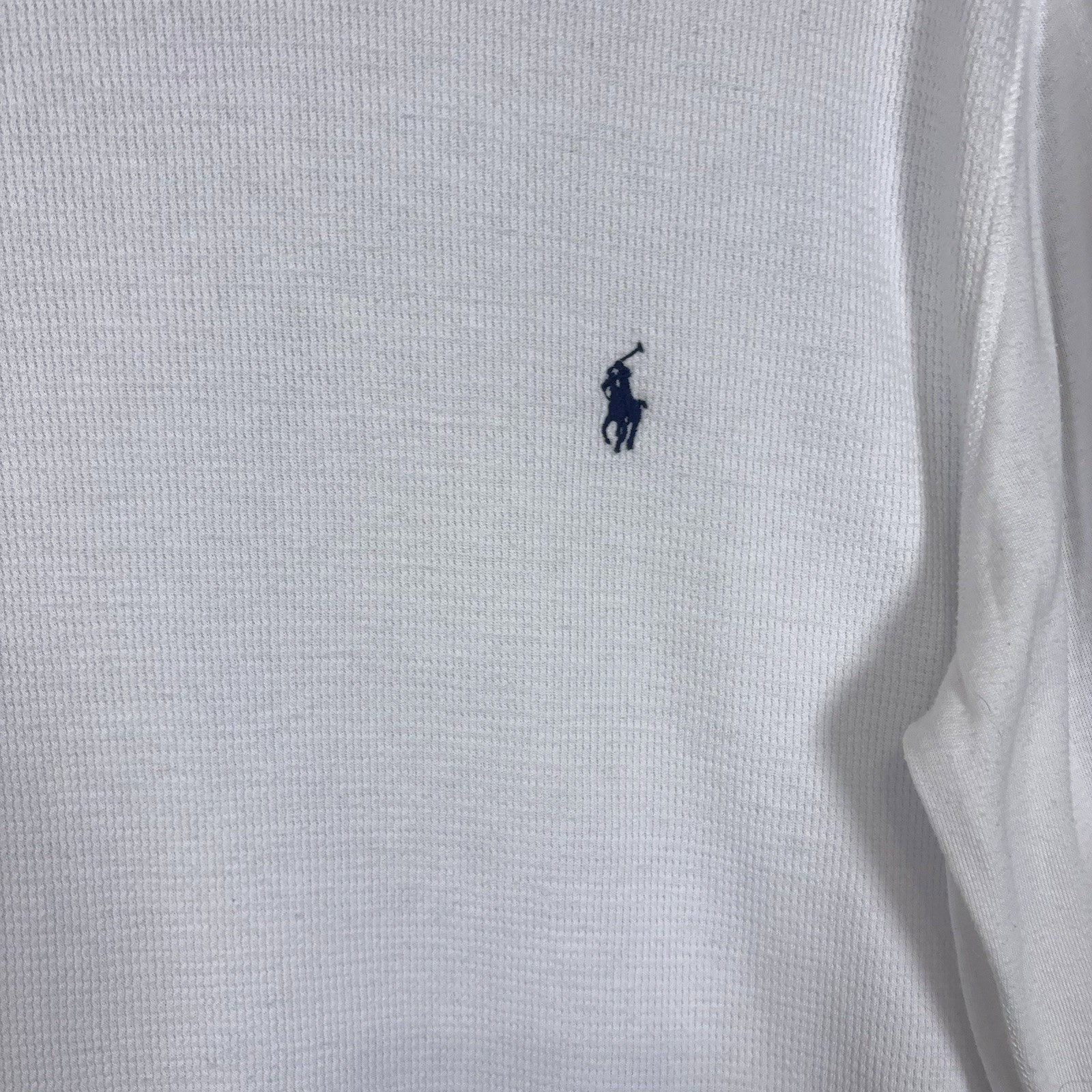 Polo Ralph Lauren Waffle Knit Shirt Mens Sz L White Thermal Base Layer Logo gallery