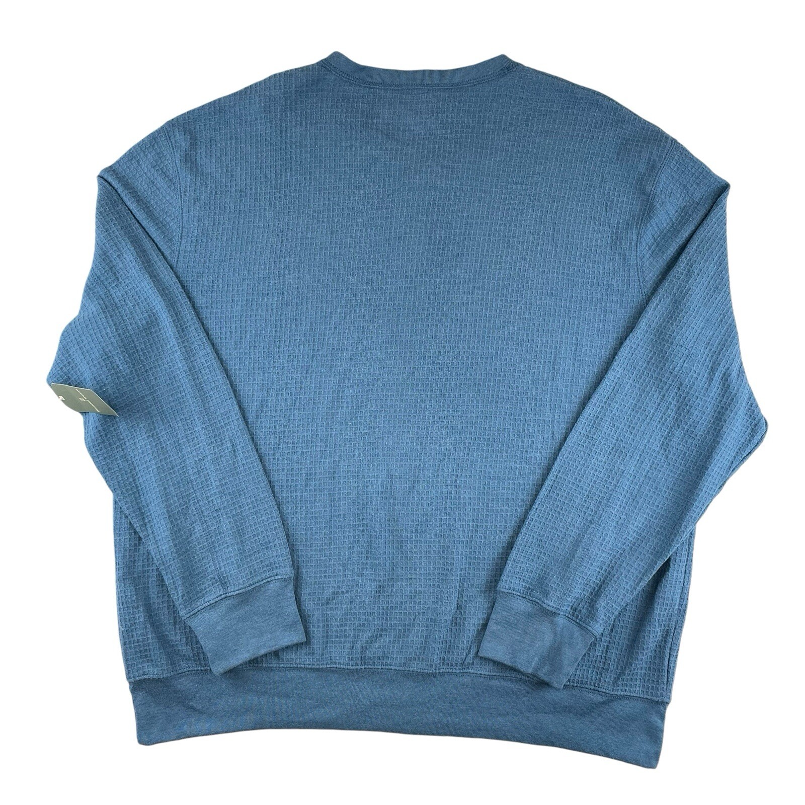 NEW Mutual Weave Henley Shirt Mens 2XL Blue Waffle Knit 3 Button Long Sleeve gallery