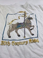 Vintage 80s Carousel 20th Century Rides White TShirt Size Lg