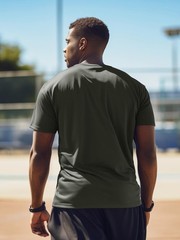 5 Pack Mens Short Sleeve Quick Dry Active Athletic T Shirt Running Gym Workou…