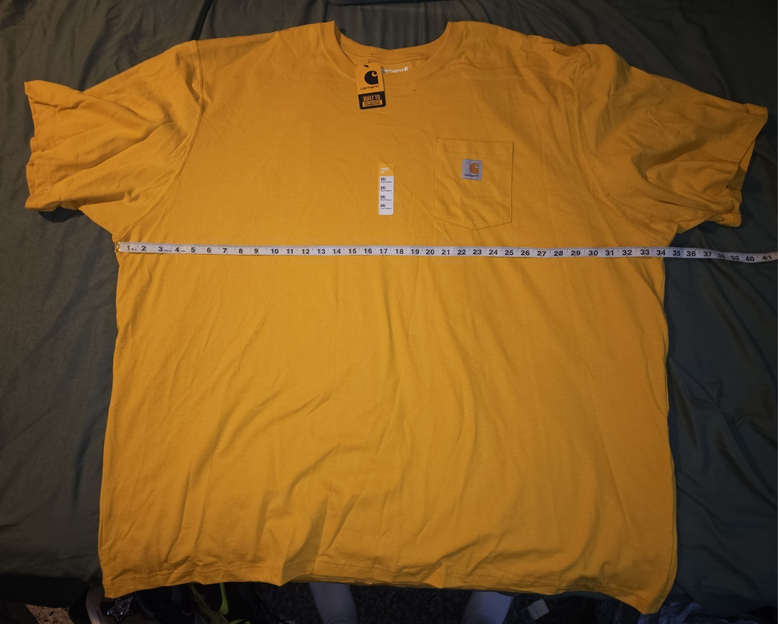Carhartt Men's Yellow Loose Fit Heavyweight Short Sleeve Pocket Tee Shirt 5XL gallery