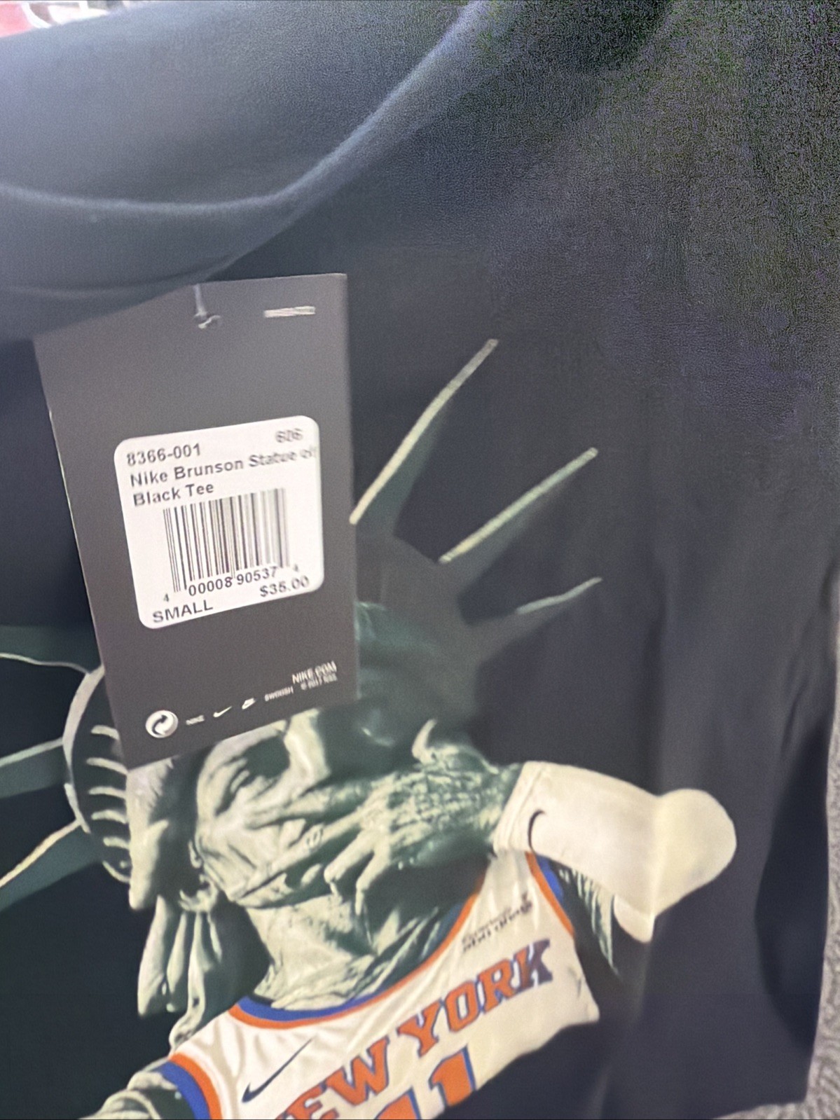 NEW Nike Men’s NYC Only Exclusive Statue of Liberty Knicks Brunson T-Shirt - S gallery