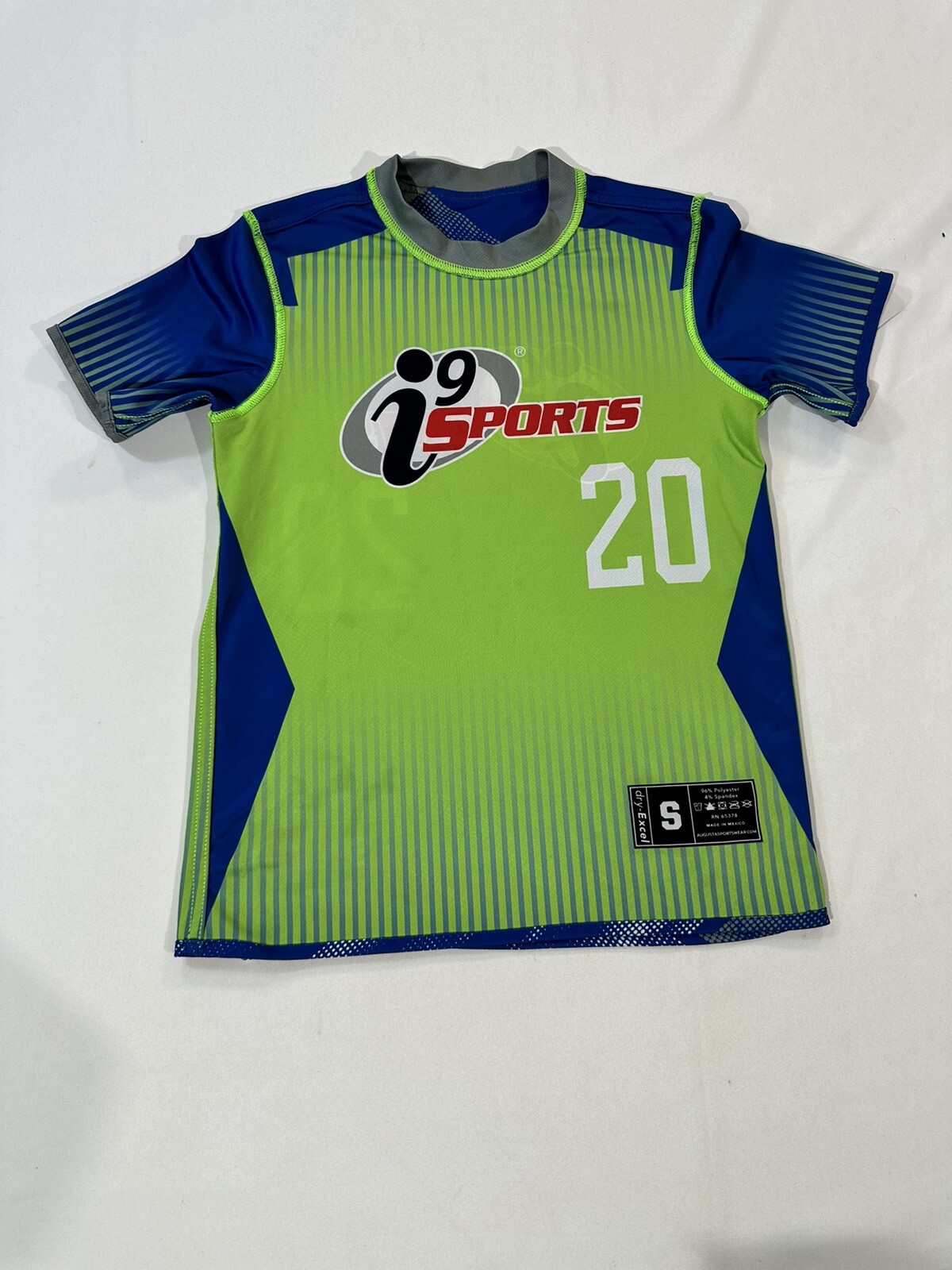 Boys Athletic Shirt i9 20 Sports Reversible Jersey Small Blue/green