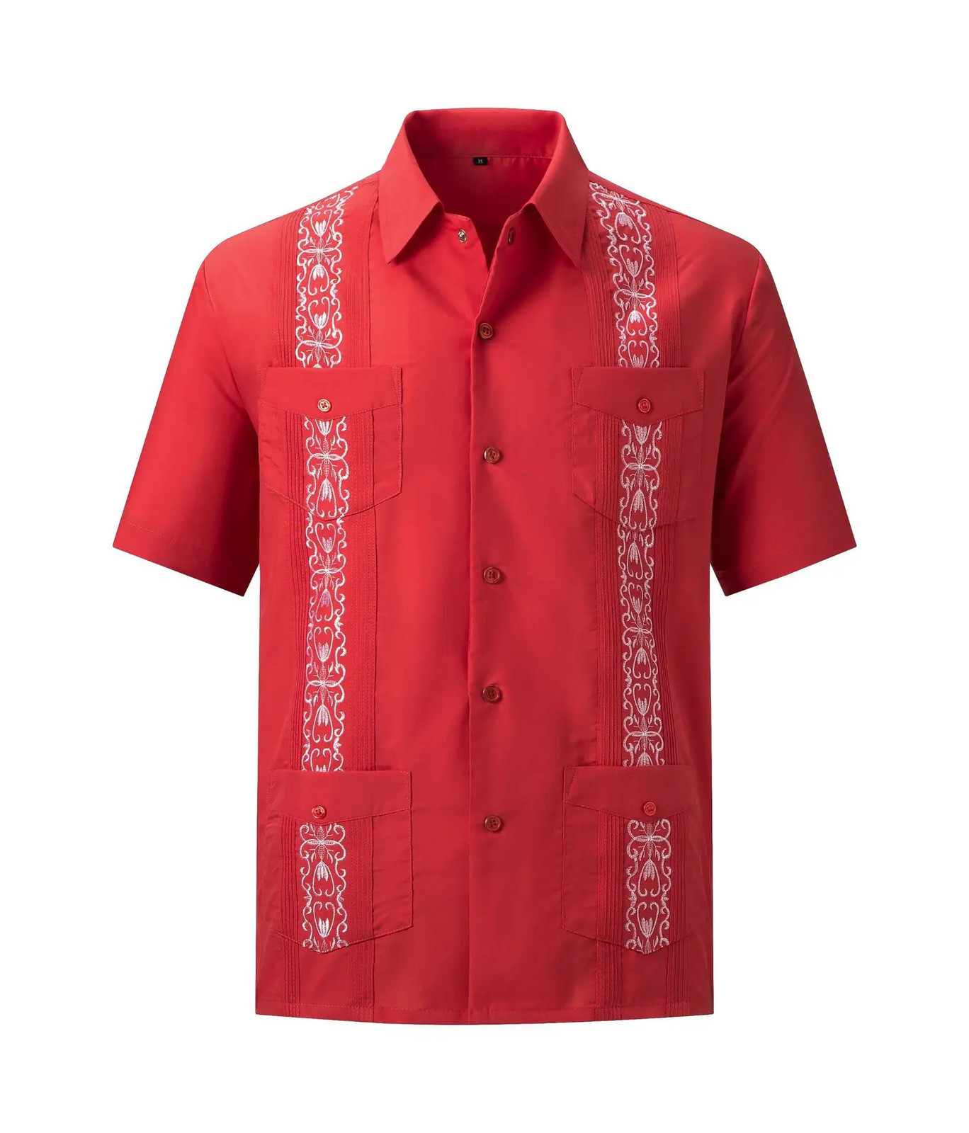 2026 Men's Guayabera Shirts Zipper Lapel Traditional Casual Short Sleeve Shirt F gallery