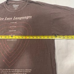 Golden Hour Five Love Languages Graphic T-Shirt Brown Oversized OS Cotton Tee
