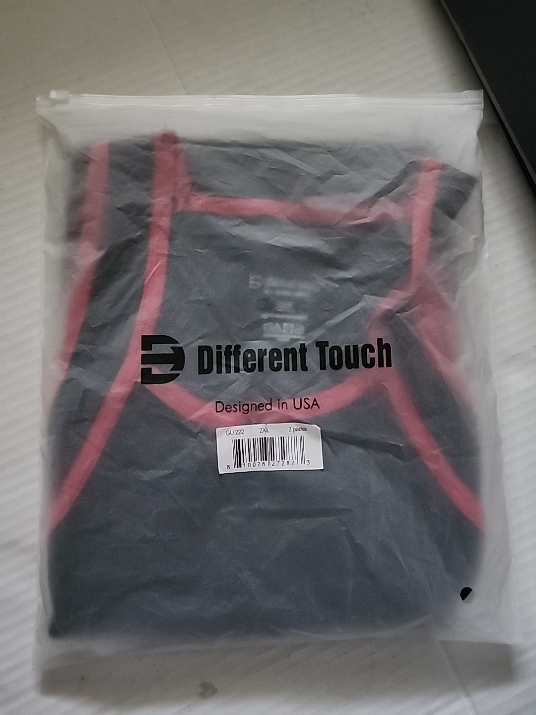 Different Touch Red/Gray Tank Top 2XL ONE PACK