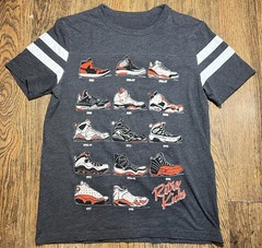 Nike Jordan Retro Kicks 86-98 Double Sided Graphic T-Shirt Adult M Sneakers Shoe