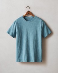 American Giant Adriatic Blue Premium Slub Crew Neck T Shirt Men’s Large USA Made