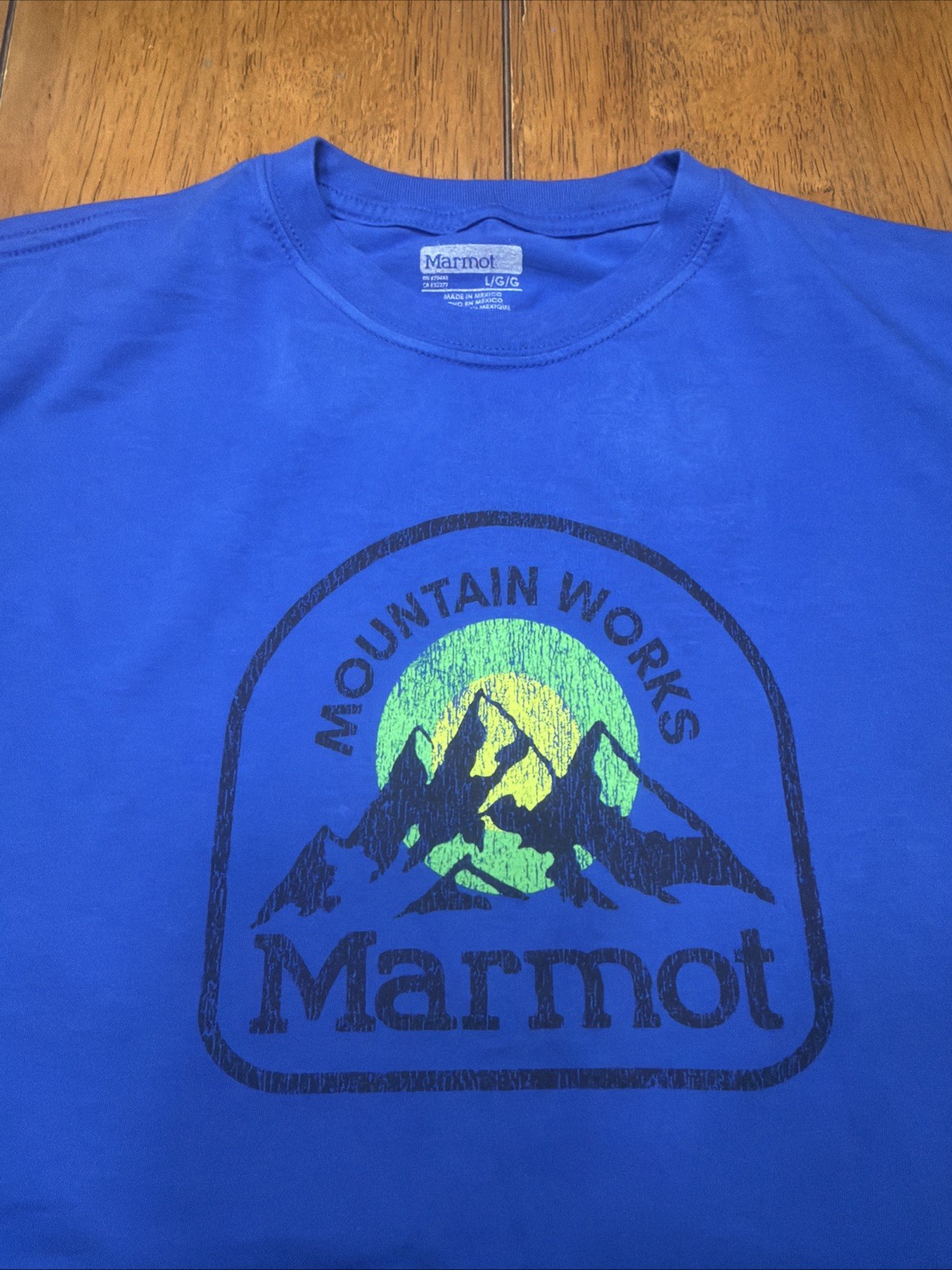 MARMOT ~ MOUNTAIN WORKS ~ Shirt Size: Mens Large ~ Organic Cotton ~ Royal Blue gallery