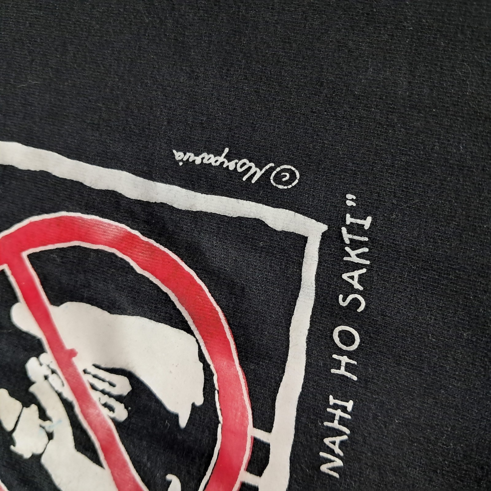 Vintage Tantra India Bollywood Speak Dhobi Graphic T-Shirt Size L Black Tee gallery