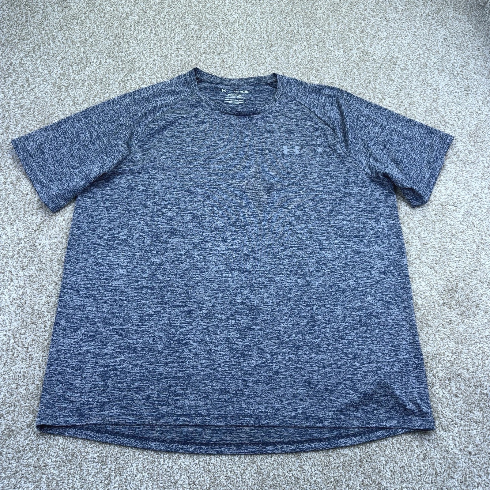 Under Armour The Tech Tee Shirt Mens 2XL XXL Blue Short Sleeve Raglan 1326413