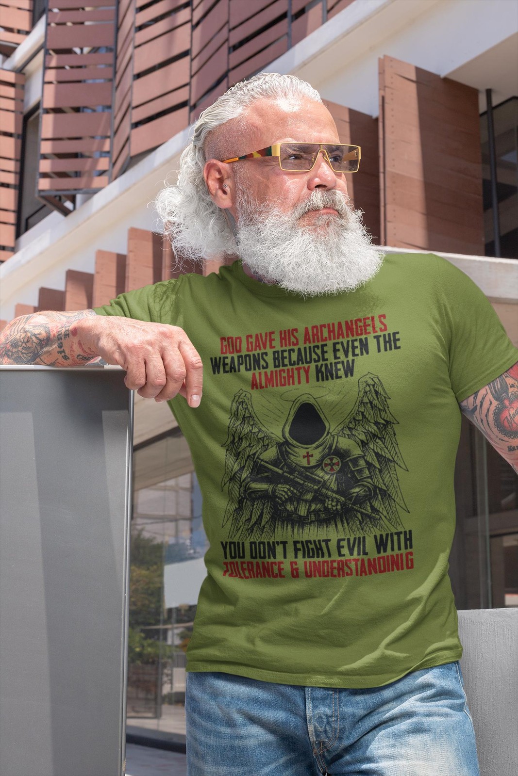 Archangel Warrior T-Shirt • Christian Graphic Tee • 2nd Amendment Gun Rights gallery