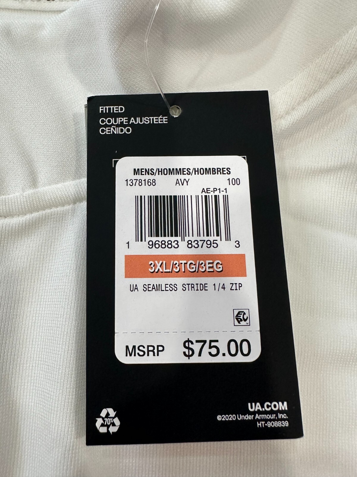 Under Armour Men's Size 3XL White Seamless Stride Quarter Zip Running Top $75 gallery