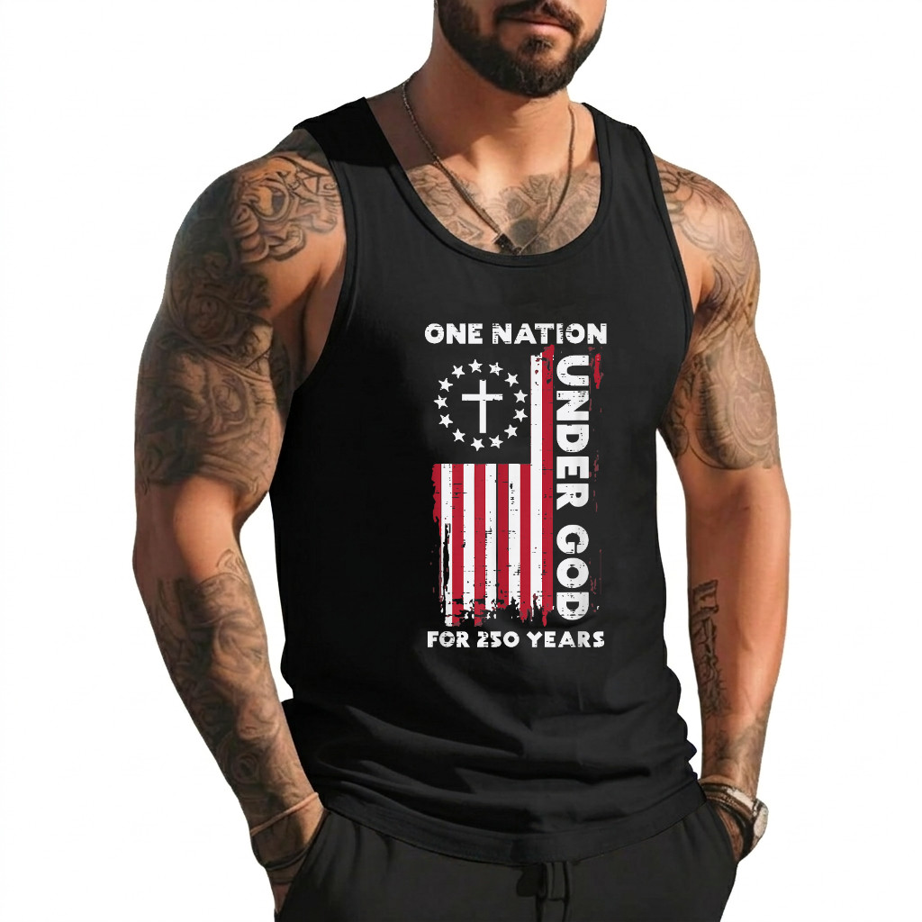 250 Year USA American Flag 250th Anniversary Christian God Tank Top