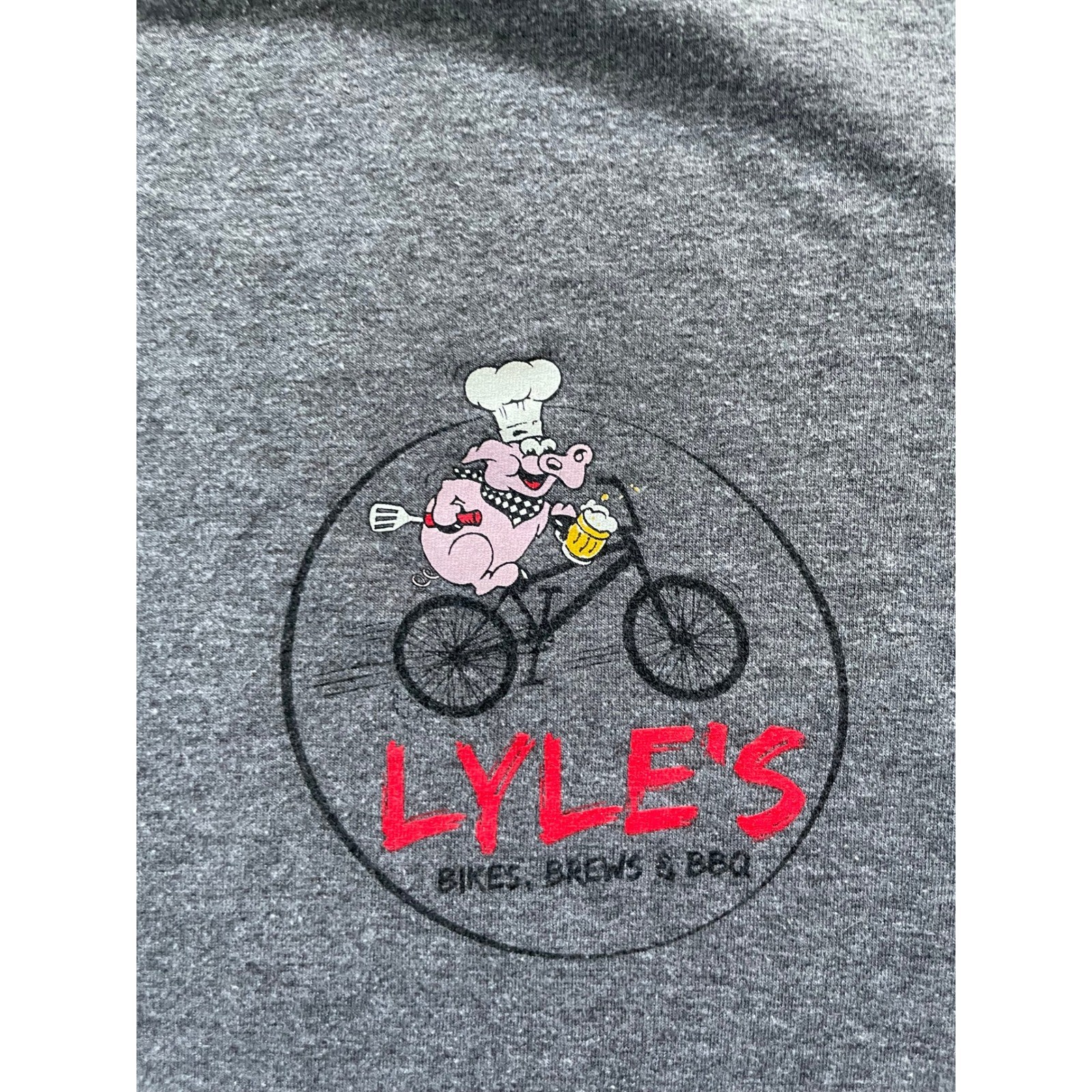 Mens Large T-Shirt Gray Lyle's Bikes Brews & BBQ Loveland Ohio Tri-Blend gallery