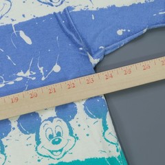 Rare VTG DISNEY Mickey Mouse Splatter Stripe All Over Print T Shirt 90s AOP OSFA
