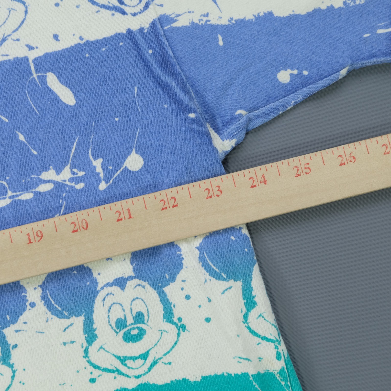 Rare VTG DISNEY Mickey Mouse Splatter Stripe All Over Print T Shirt 90s AOP OSFA gallery