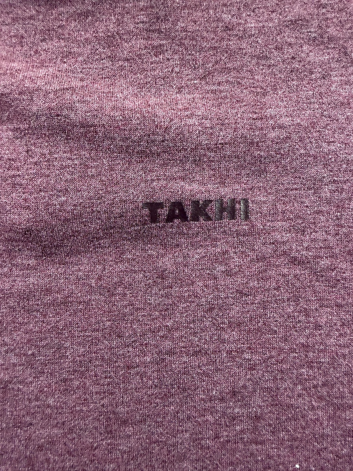 Takhi Shirt Mens Large Wine Red Long Sleeve Logo Tagless Stretch Tee Casual New gallery