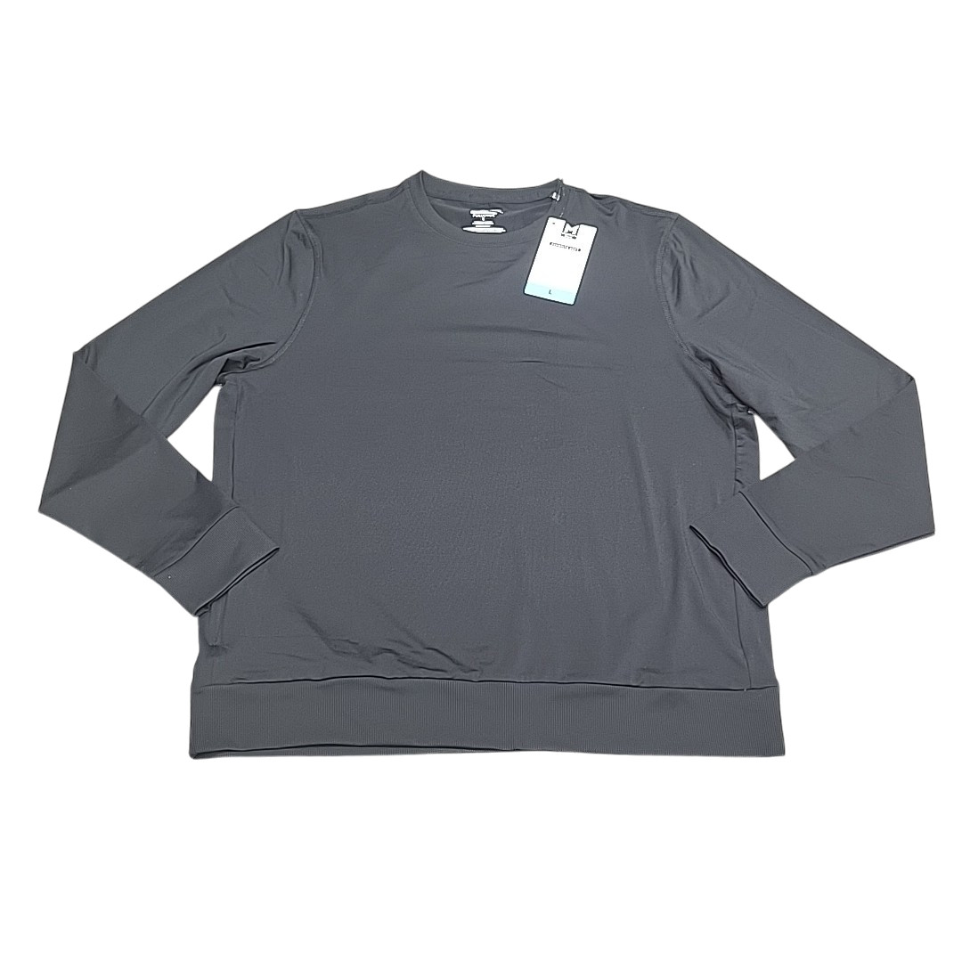 Members Mark Mens Pullover Large Size Black Long Sleeves Top with Zip Pocket