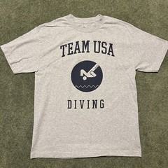 Men’s Large Team USA Diving America Olympics Gray Graphic Print T Shirt Vintage