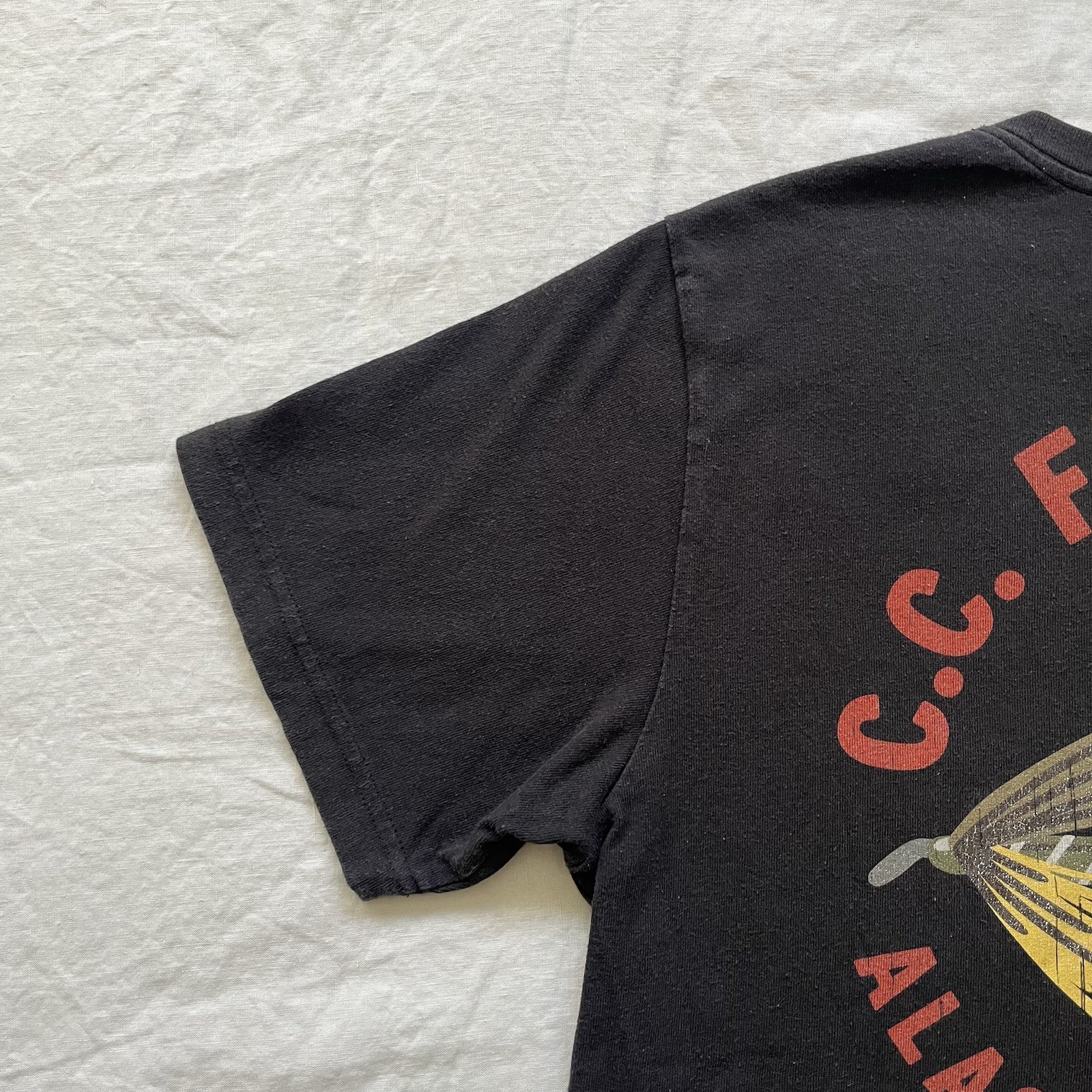 CC Filson Fly Fishing Tshirt Size Large Faded Black Made In USA gallery