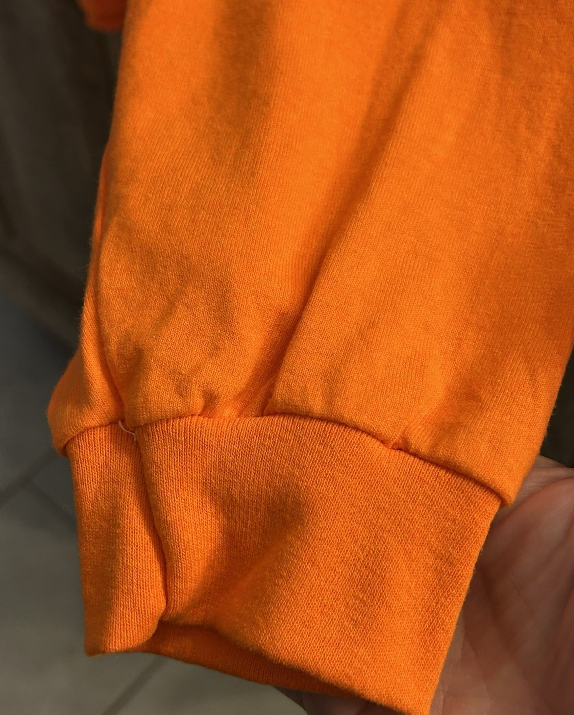 Mens ORANGE 2XL 3XL Cotton Tshirt Crew Neck Long Sleeve T-Shirt UNISEX gallery