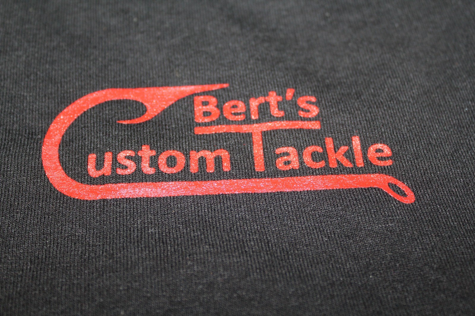 Berts Custom Tackle Black Long Sleeve 50/50 Poly Cotton Dry Blend Choose Size gallery