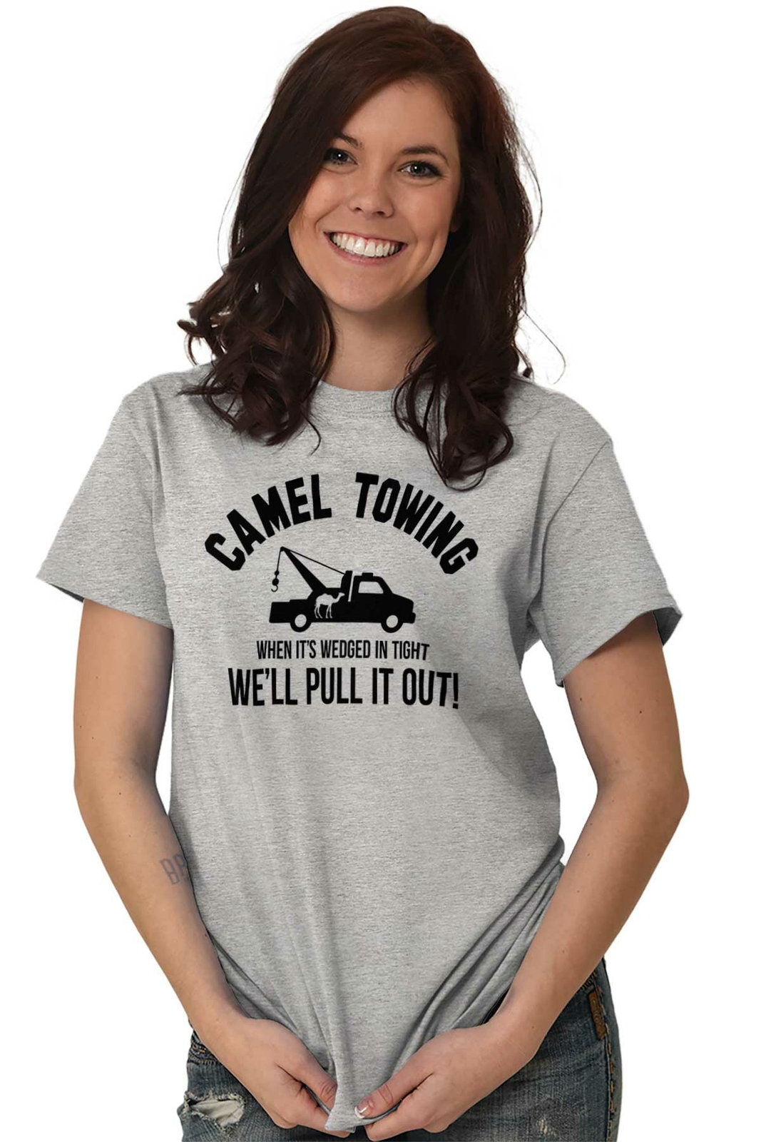 Camel Towing Funny Camel Toe Gym Workout Womens or Mens Crewneck T Shirt Tee gallery
