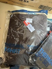 4 Mens mediums THERMAL Shirts Crew-Heavy Weight-2 Black, 2 Brown Individual Wrap