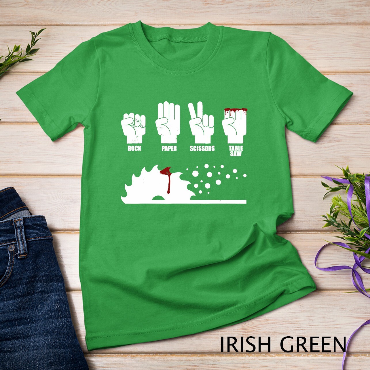 Rock Paper Scissors Table Saw Woodworking Carpenter T-Shirt Unisex T-shirt gallery